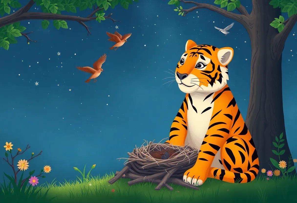 Guarding the Nest Under‌ Starry Skies