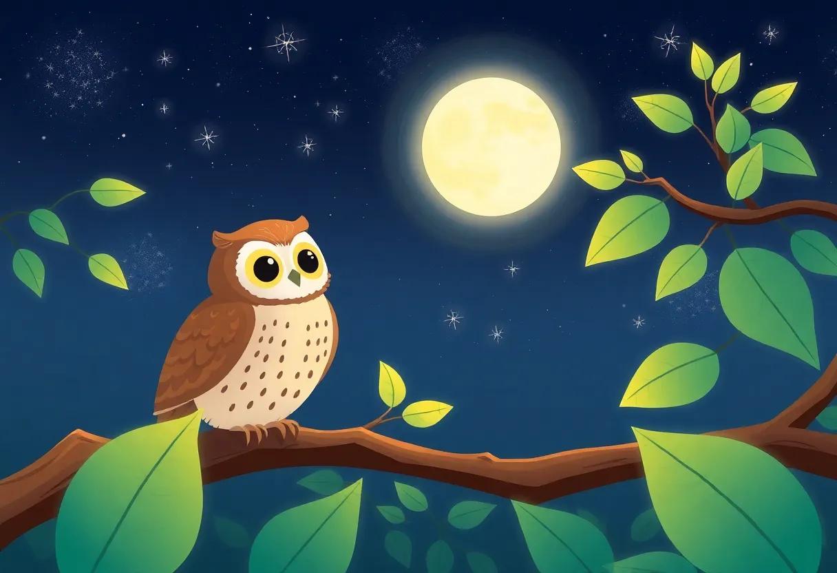 The Gentle Glow of Moonlight on Whispering Leaves