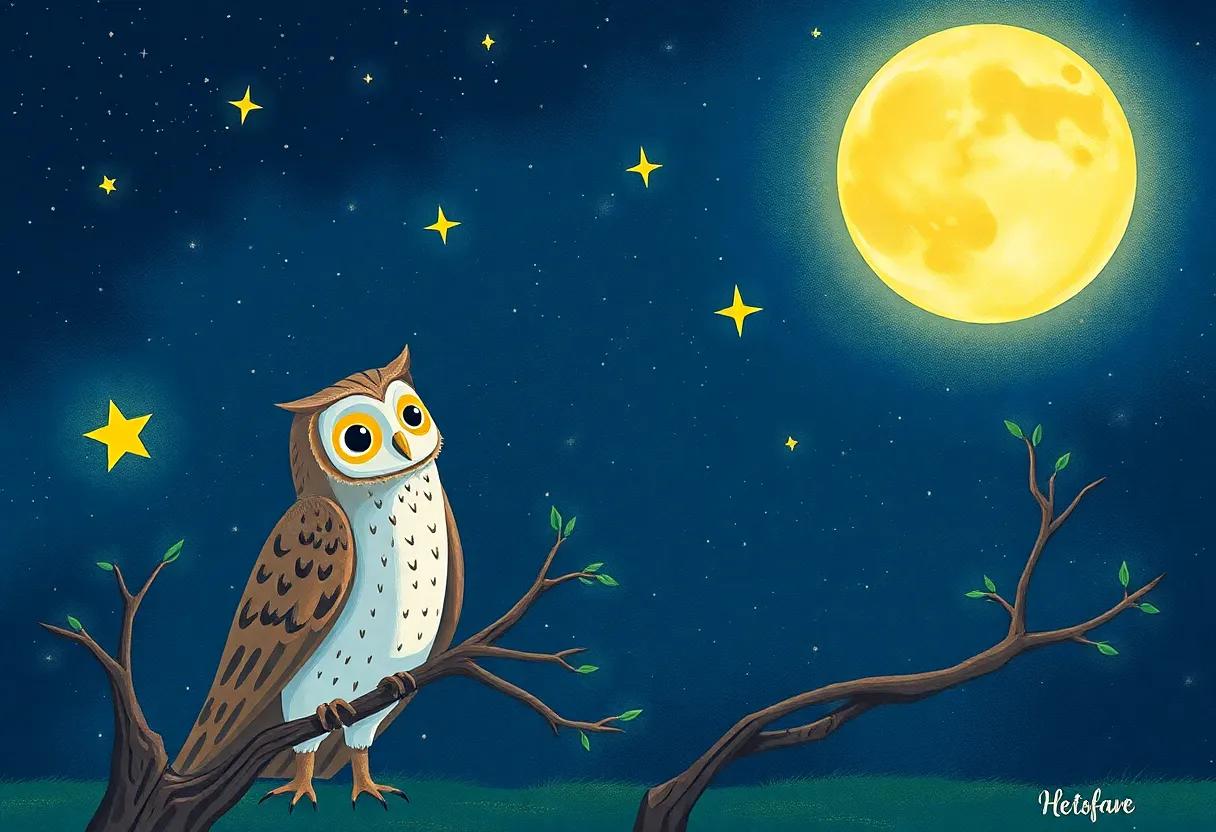 The Owl's Words Painting Dreams in the Darkness