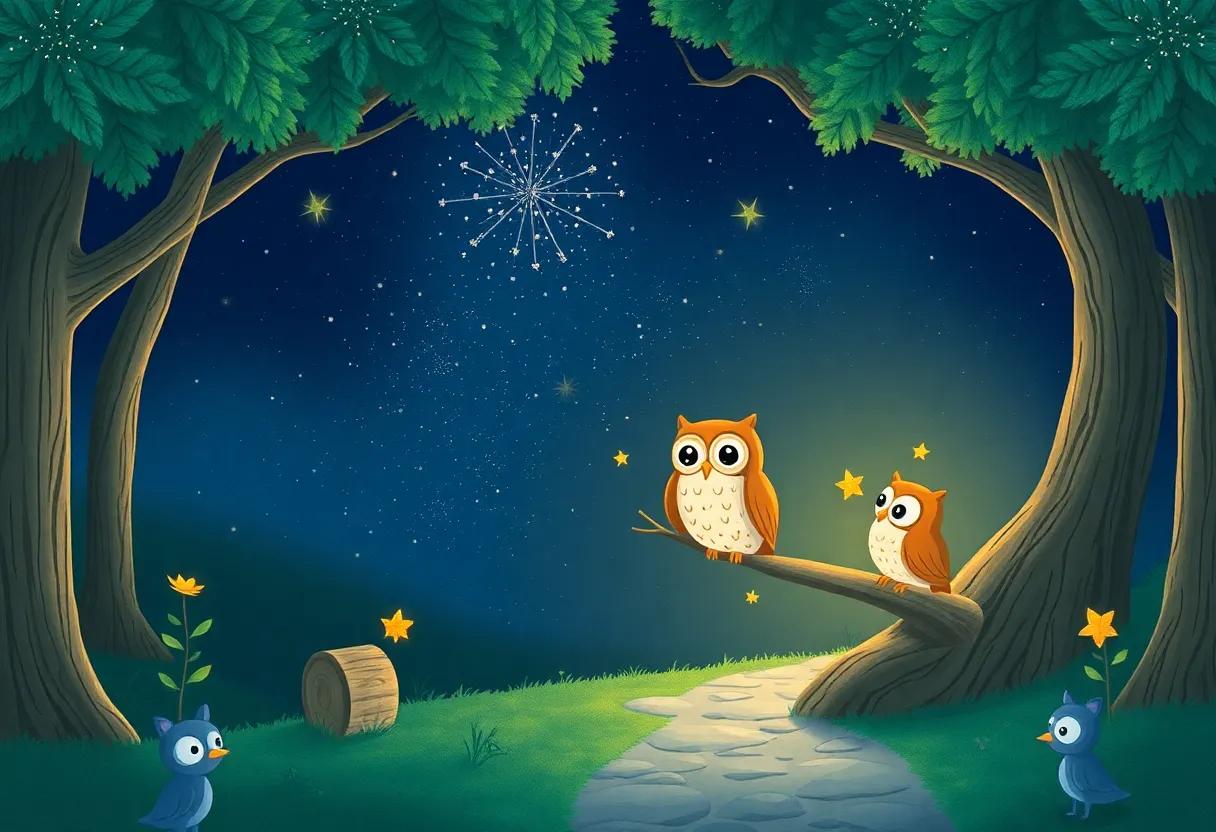 Sparkling Stardust Illuminating the Woodland Path