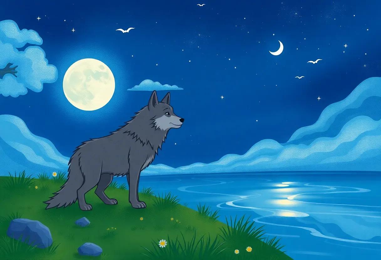 The Wolf's Heartwarming Whisper to the Night