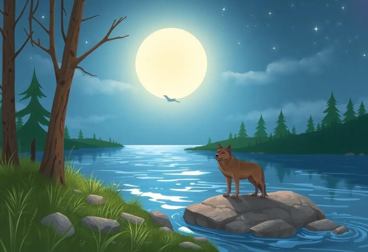 The‌ Wolf's Quiet⁤ Wish ‌by⁣ the⁢ Water's Edge
