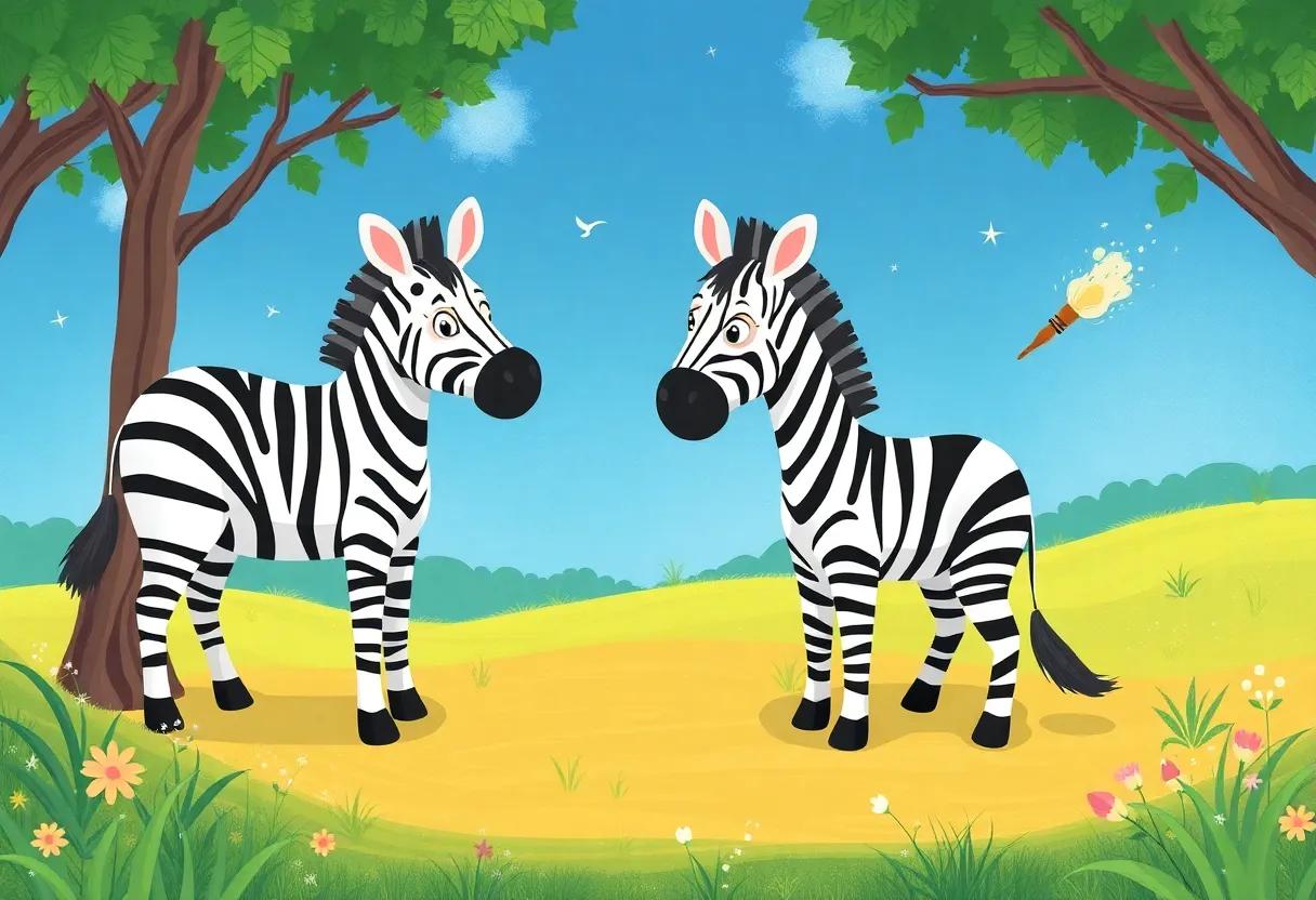 The Curious Zebra with a Magical Paintbrush