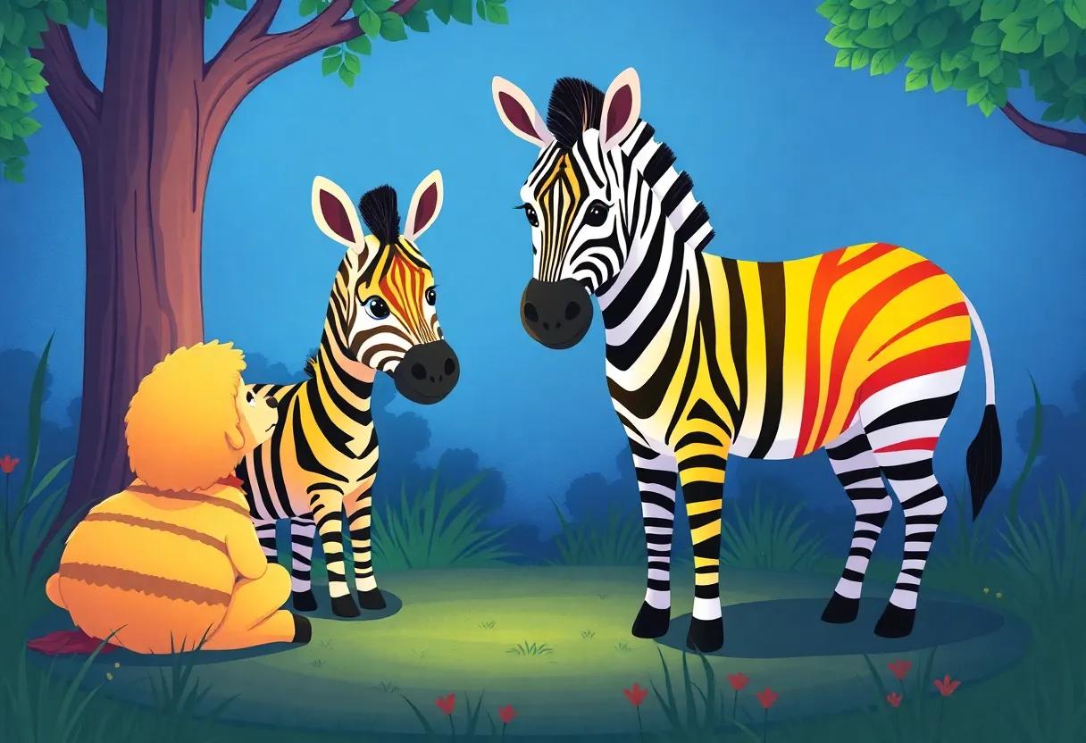Friends Gather to Admire the Vibrant Stripes