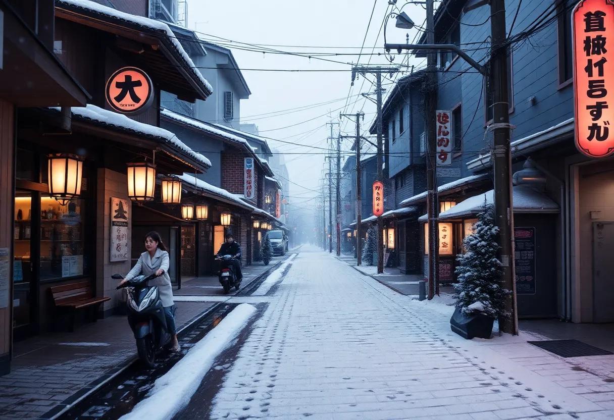 Winter in Tokyo captures the delicate interplay between emotions and the stark beauty of the city's coldest season