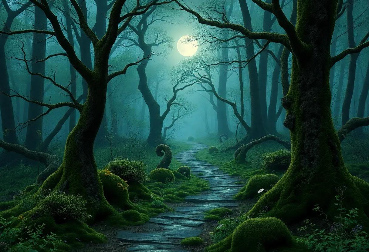 A slow stroll through mossed paths and moonlit clearings examining immersive worldbuilding sensory detail and reading recommendations