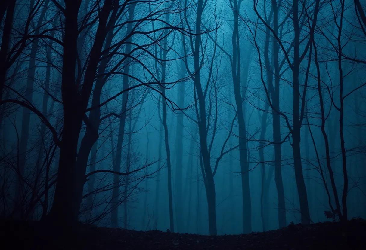 Dark ritual scenes and the eerie magic that colors the forest at nightfall