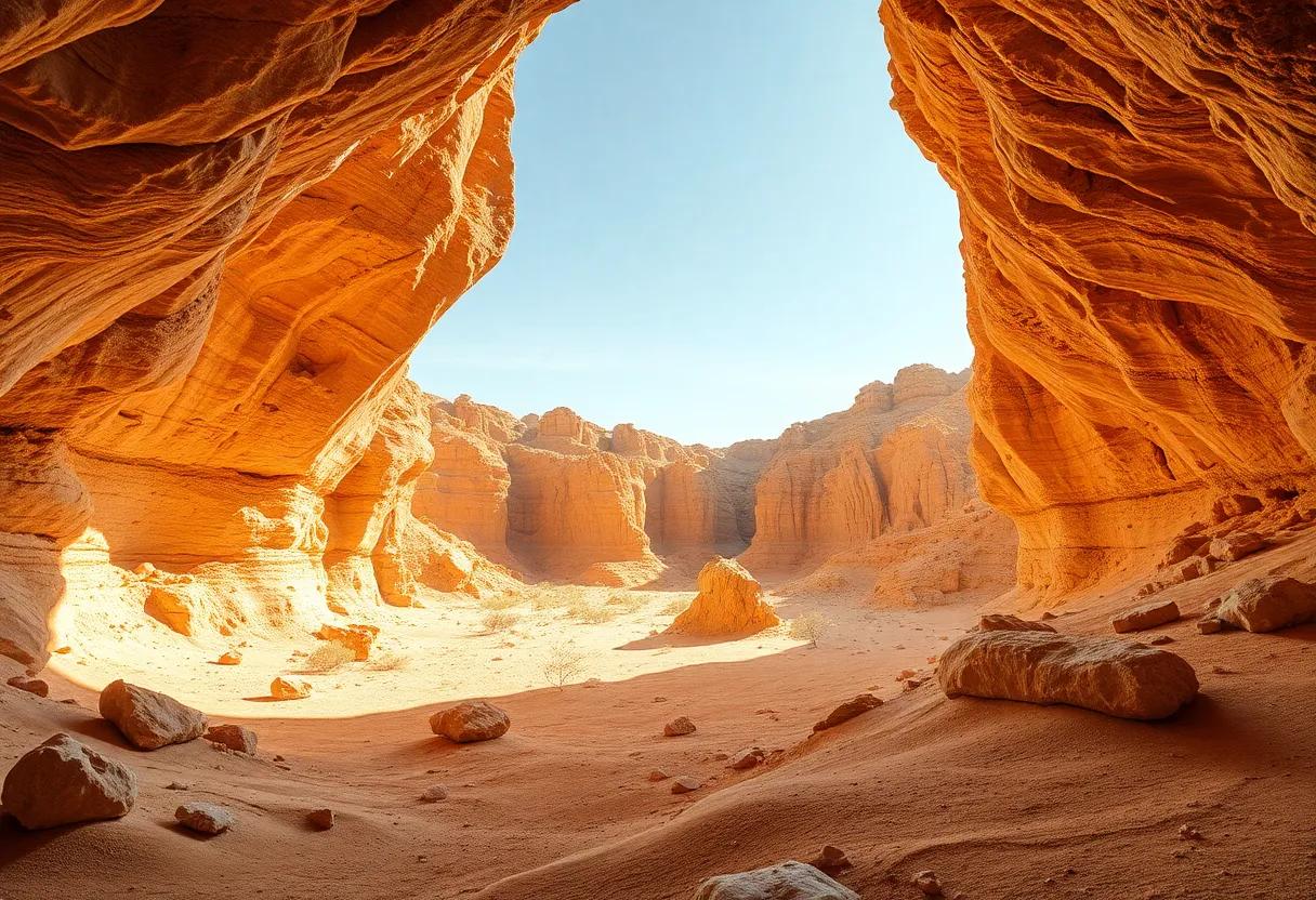 Sunlit Caverns of Memory and Stone An exploration of solitude sensory detail and landscape that renders desert experience intimate and vast with close notes