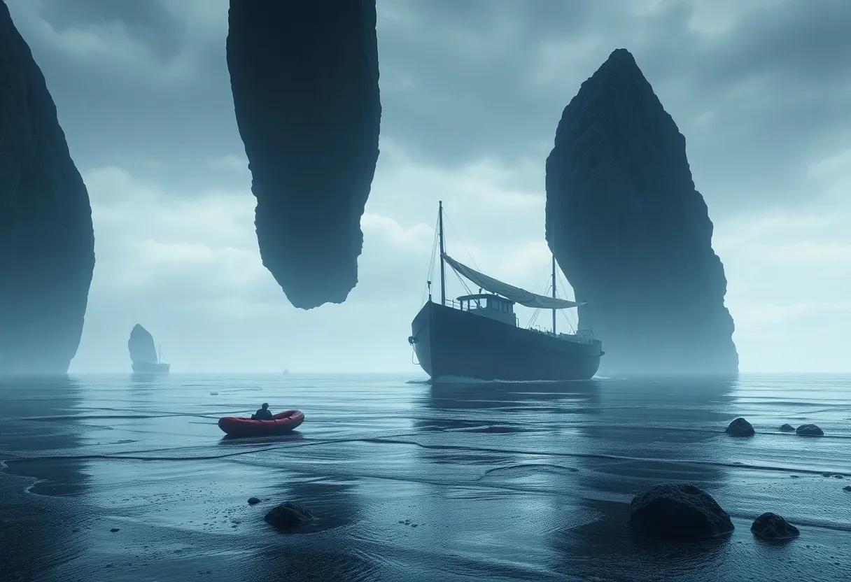 A‌ breathless opening on a battered liferaft and three teens washed ashore