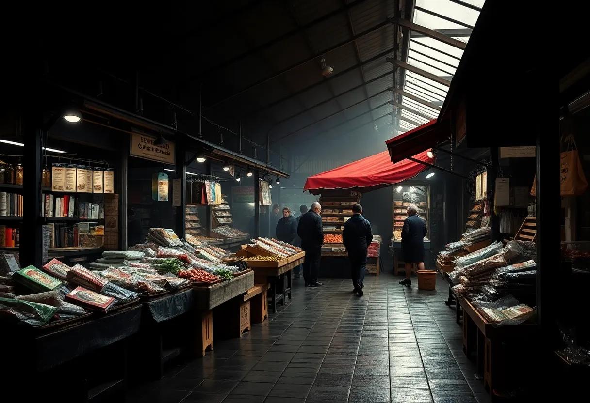 How ​the novel ​uses vivid market scenes to show class divides and daily survival