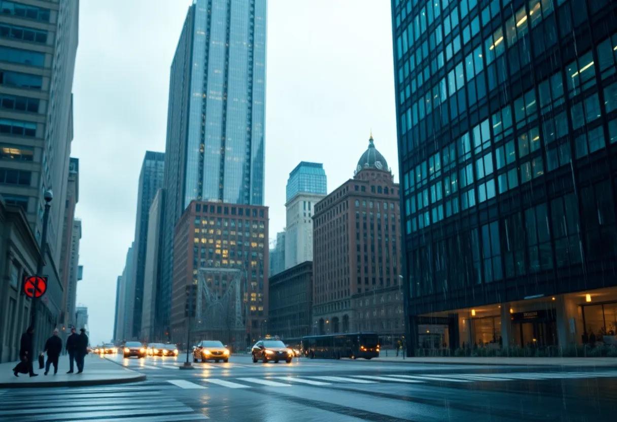Chicago atmosphere and the rainy city backdrop that feels like another character in the book