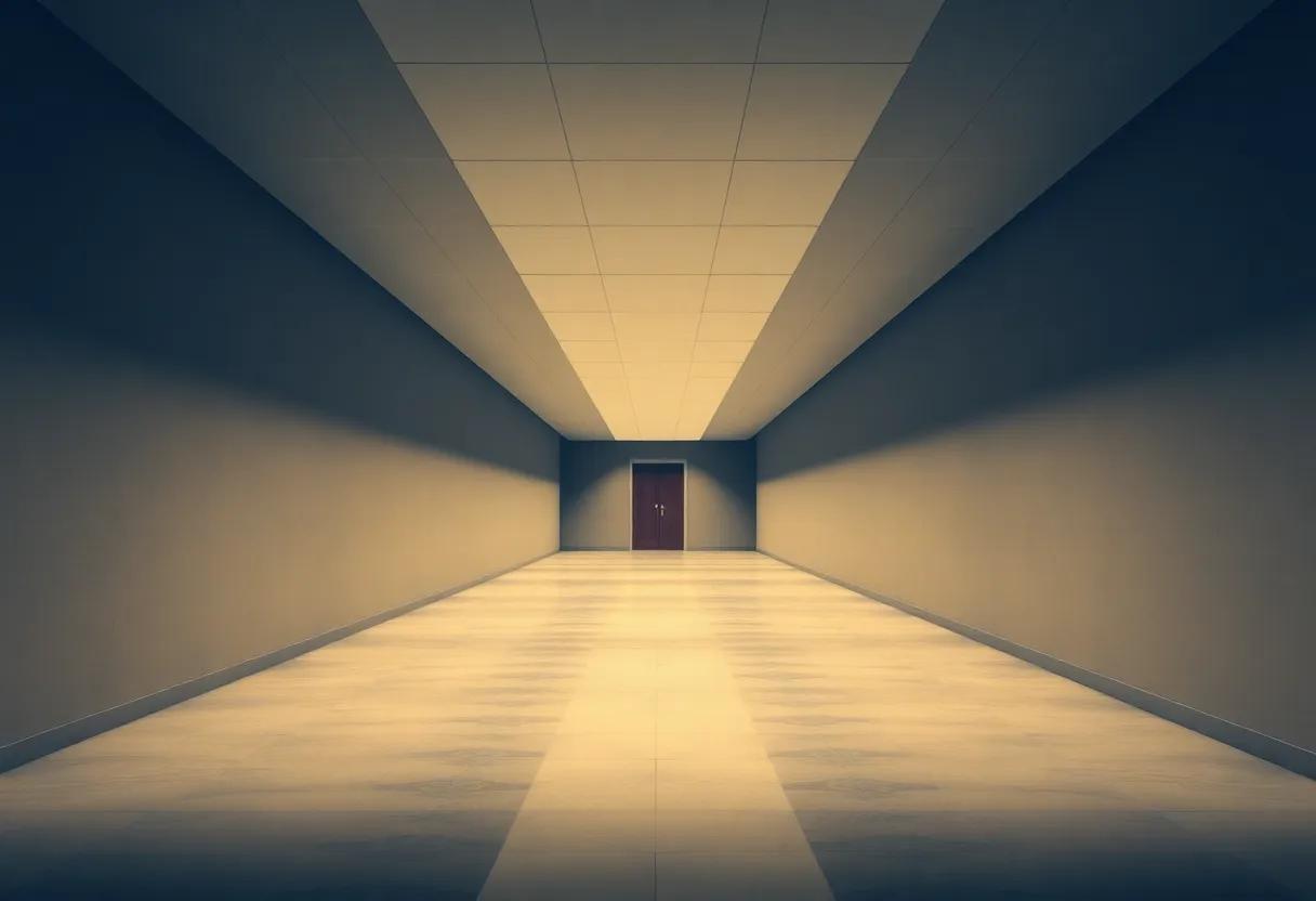 Themes that keep returning a faded photograph, a courtroom hallway, and silence