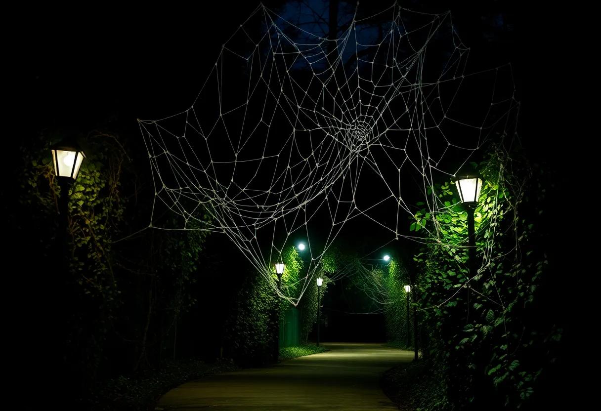 Cover and first page mood of damp velvet nights creeping ivy and silvered streetlight shadows