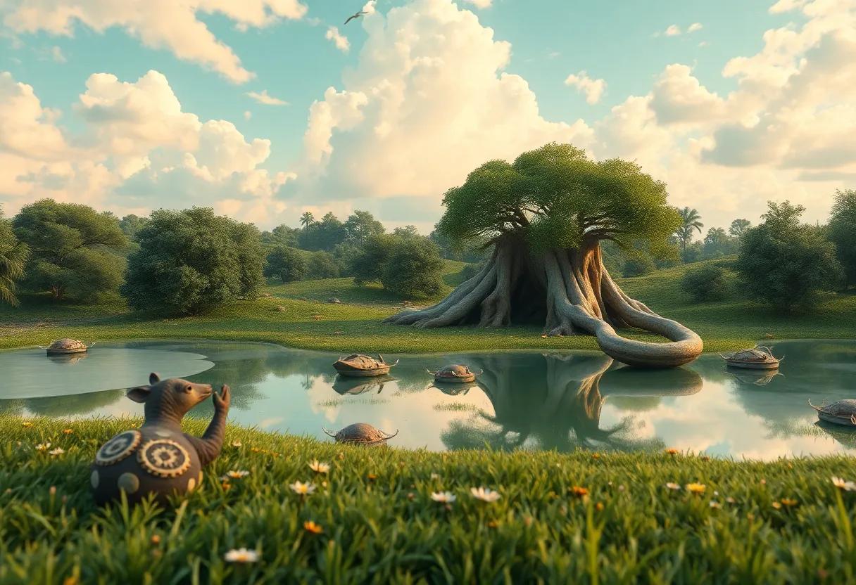 Scenes where nature and everyday objects ‌become small ​portals into imagination