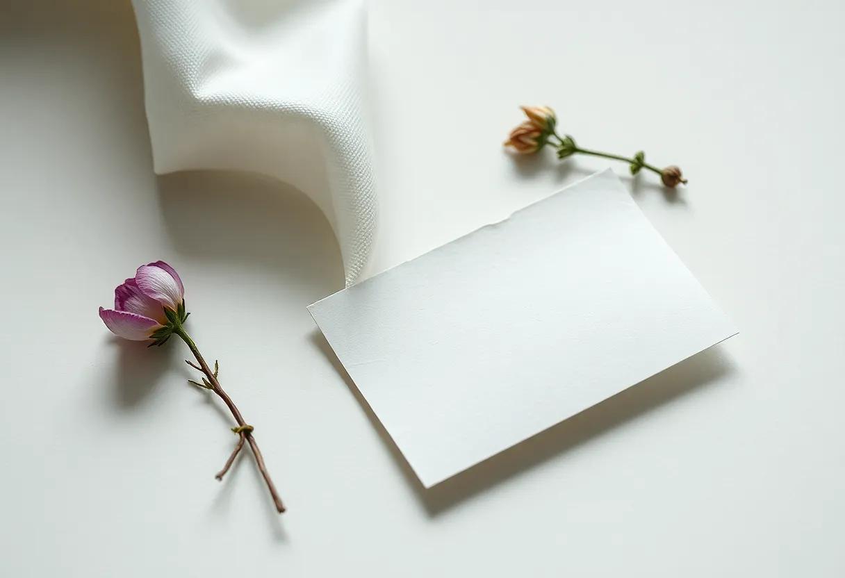 Moments of longing captured as small physical objects a pressed flower a folded note